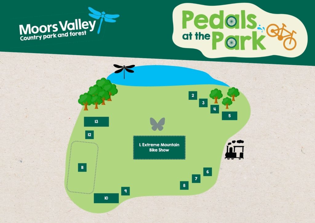 Pedals at the Park 2025 Map, showing numbers corresponding with vendors on additional image
